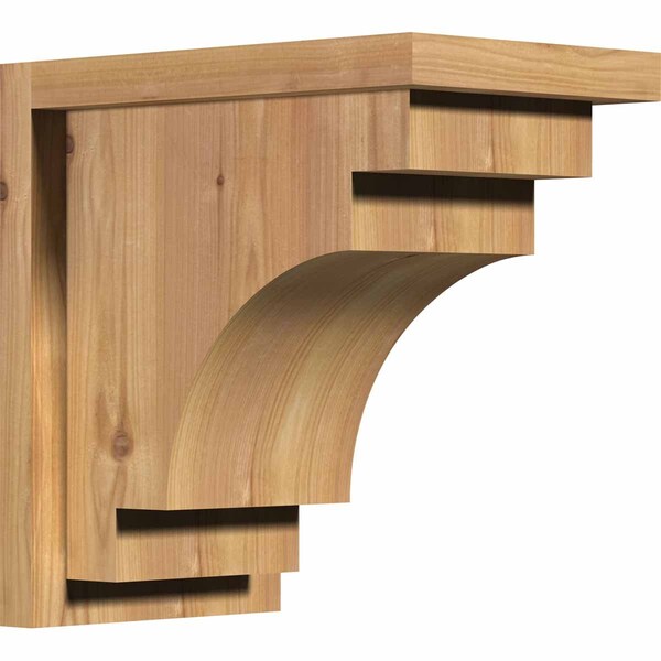 Ekena Millwork Mediterranean Smooth Corbel w/Backplate, Western Red Cedar, 7 1/2"W x 12"D x 12"H COR08X12X12MED01SWR - main